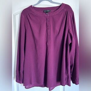 Lane Bryant Plum Long Sleeve Blouse